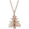 Kiara Jewellery - Collana con ciondolo a forma di ape in argento Sterling 925 placcato in oro rosa, 45,7 cm, con catenina in argento sterling o barbazzale.