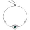 VONALA Bracciale con farfalla/croce/margherita/trifoglio/Claddagh/gatto/malocchio in argento sterling 925, gioiello regalo per donna, normale, Argento sterling, Cristallo