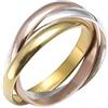 Silverly Fede Nuziale Russa a Tripla Fascia in Argento Sterling Placcato Oro Giallo Rosa | Anello da Donna in Argento 925 Lucido | Fedi Nuziali per lui e per lei | Anelli in Argento Sterling Tricolore