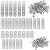 QINGZY 20 Pezzi Staffe Angolari Piatte, Staffe Piatte in Acciaio Inox con Viti, Piastre di Giunzione Forate, per Fissaggio e Riparazione di Mobili, Supporto Angolare Retto per Legno e Metallo (Set B)