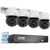 ZOSI 4K 8CH 2TB Kit Telecamera Sorveglianza PoE (Estensibile a 16CH), Telecamera Dome IP 8MP Esterno Vista 360°, Rilevamento IA Umano/Veicolo/Volto, Audio Bidirezionale, Allarme Sirene, Monitoraggio