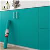 Decotalk Pellicola Adesiva per Mobili Blu Pavone Parati Rimovibile 30X300cm Carta da Parati Buccia e Stick Pellicola Adesivi Muro Mobili Impermeabile Rivestimento per Decorare Cucina Decorazioni