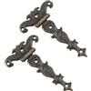 SKDFHOD Cerniera decorativa vintage in bronzo, stile vintage, con cerniera ad angolo, stile rustico, antico, cerniere per porta, adatta per porte di stallone, in ferro battuto nero antiruggine