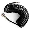 TAILONZ PNEUMATIC Nero Tubo flessibile a spirale in PU da 5 m con diametro esterno di 8 mm (con attacco rapido e nipplo a innesto, materiale del tubo in PU)