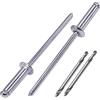 SKIR'CO (500 pezzi) Rivetti ciechi in alluminio 3,2 x 12 mm, mandrino in acciaio, rivetti pop, testa a cupola, punte da trapano incluse