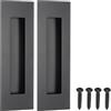 PATIKIL Maniglie da Incasso, 2 Pezzi Maniglia Rettangolari per Ante Scorrevoli a Scomparsa Fienile Ferramenta Set con Viti per Bagno Casa, Nero, 150mm