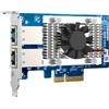 QNAP QNAP QXG-10G2T - Adattatore di rete - PCIe 3.0 x4 profilo basso - 100M/1G/2.5G/5G/10 Gigabit Ethernet x 2 - per QNAP QGD-1600 QXG-10G2T