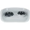 Trixie Doppia ciotola Trixie in plastica - 0,25 l, ø 9 cm & 0,3 l, ø 11 cm / L 46 x P 11 x H 30