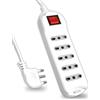 V-TAC Ciabatta Multipresa Elettrica con Interruttore e Cavo da 1,5 Metri - 5 Prese 10/16A Bipasso 2P+T - Con Spina 16A - Presa Elettrica per Casa, Ufficio, Negozio - Colore Bianco