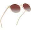 DUCO Occhiali da sole da donna polarizzati retrò vintage protezione UV400 occhiali da sole leggeri montatura in acetato 1230, Lente marrone cornice beige