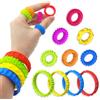 Plstod 12 anelli antistress, 4 bracciali antistress, agopressione, Wristband Fidget Toys, giocattolo sensoriale per alleviare l'ansia, adatto per bambini, adulti, autismo e ADHD