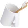 Lineabeta Bicchere portaspazzolini Saon in ceramica bianco