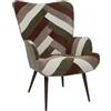 Home Deco Factory, HD0549, Poltrona da Soggiorno Patchwork dal Design colorato e Moderno, Seduta ergonomica, Ideale per Soggiorno o Ufficio, Dimensioni 69x101x76 cm, Beige, Grigio, Rosso, Verde