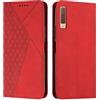 KOUYI Cover per Samsung Galaxy A7 2018 / A750, Custodia Portafoglio,Cover Libro,Pelle Flip/Folio Case con [Funzione di Supporto] [3-Scheda Slot] [Magnetica] Antiurto (Rosso)