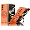 ZHOZEXIN Compatibile con Samsung Galaxy Z Fold 4, supporto magnetico per anello di supporto, resistente agli urti, sottile, per Samsung Galaxy Z Fold 4 5G (arancione)