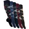 VEARZ Calzini lunghi da uomo in cotone Argyle estivi per golf e sport, al ginocchio, taglia 39-46, One Size Tall