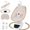 LIONELO OLIVIA Sdraietta a dondolo elettrica per bambini fino a 9 kg con Telecomando, Inclinazione Regolabile, Dondolio Naturale, 4 Velocità, Seduta Ergonomica, 13 melodie, 2 Giocattoli