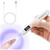 AolKee Mini lampada per unghie Aolkee LED lampada per unghie gel lampada UV per unghie gel palmare ricaricabile USB con schermo LED portatile
