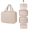 Outplea Borsa da Toilette Appesa per Donne, Beauty Case Cosmetica da Viaggio con Gancio, Impermeabile Borsa da Trucco da Viaggio Organizer per Articoli da Toeletta Cosmetici e Accessori, Rosa