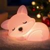 OkiyiD Luce notturna a forma di volpe rosa, regalo per ragazze, simpatica lampada da schiacciare per figlia, luce notturna in silicone dimmerabile ricaricabile, dolce regalo di compleanno per la
