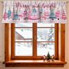 Tende Da Cucina Natalizie Con Pupazzi Di Neve E Renne - Set Da 3 Pezzi (Tenda E Mantovana) 91cm