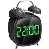 PiKaPiKaP Sveglia da Comodino Forte per Adulti che Dormono Pesanti, Sveglia Digitale con 2 Allarme, Snooze, 3 Livelli di Luminosità, Controllo Vocale, USB Ricaricare, Sistema 12/24 Ore Doppio