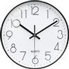 VIKMARI Silenzioso Orologio da Parete, 25cm Moderno Nero e Bianco, Movimento al Quarzo Orologi per Cucina Bagno Soggiorno Camera da Letto