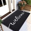 Homaxy Welcome, zerbino per interni ed esterni, antiscivolo, lavabile, per porta di casa, ingresso, giardino (80 x 120 cm, nero)
