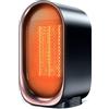 BZGG Stufa Elettrica Basso Consumo,1000W Stufetta Elettrica da Bagno Portatile con 2 Livelli, Protezione Surriscaldamento e Ribaltamento, per Bagno, Casa, Ufficio, Camera, Nero