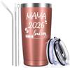 Livole Regali di Natale per donne incinte, genitori, donne, idee regalo Natale, gravidanza regalo - Mama 2026 Loading - Tazza termica in acciaio inox 20oz to go, 600 ml