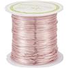 BB Beadthoven Beadthoven - Filo metallico in rame, 0,5 mm, 23 m, color oro rosa, resistente all'ossidazione, pieghevole, fili metallici per la realizzazione di gioielli e per creazioni fai da te