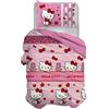 hermet Hello Kitty Set Copripiumino Letto Singolo, Sacco Copripiumone + Federa, Parure Copripiumino con Federa, Sacco 155x200 cm, 100% Cotone, (Non Contiente Lenzuolo Con Angoli)