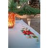 VERVACO Tovaglia Punto Croce Con Tela Aida FIORI DI NATALE Biancheria Da Tavola Set Fai Da Te Creativo Punto Croce Contato Kit 80 x 80 cm Hobby Creativi Adulti Casa Decor Cross Stitch Embroidery