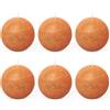 Spaas 6x Candela a sfera in stile rustico 80 mm 24 ore, arancione