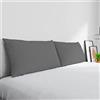 Italian Bed Linen Coppia Federe Max Color 100% cotone, Made in Italy, 50x80 cm con patella interna, Tinta Unita - FUMO