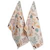 DII CAMZ11230 Asciugamani Cotone per Festa del Ringraziamento, Decorativi Oversize Ricamati, Regalo Perfetto per la casa e la Cucina, Stampa Foglie Autunnali, 2 Pezzi