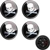 LONGHAO 4 pcs Coprimozzi Teschio,Coprimozzi Ruota Tappo,Coprimozzi Coprimozzo per Centro,Auto Coprimozzo Universale,Stickers Auto Coprimozzo,Coprimozzo Diametro 56mm,Punisher Skull Teschio