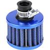 Keenso 12 mm universale auto Clamp-on filtro dell' aria fredda, High Flow auto filtro d' aspirazione affusolata rotonda per scooter ATV Dirt Pit Bike moto monoblocco Vent copertura sfiato(Blue)