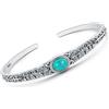 DOLIOX Braccialetto da donna con vera pietra turchese, misura regolabile, in argento Sterling, turchese, adjustable size, Argento sterling, turchese