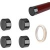 UFURMATE Calotta Terminale, 4 Pezzi, Calotte Terminali Nere in Plastica Tonda per Corrimano, Coperture per Gradini di Scala, Accessori per Corrimano per Corrmano da 50mm/1,96in