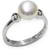 MAYUMI Anello in argento 925 con zirconi e perle