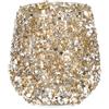Bizzotto Portacandela Vetro con Brillantini oro D8x8h cm