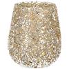Bizzotto Portacandela Vetro con Brillantini oro D13,5x15h