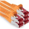 1aTTack.de 0,25m CAT6 Cavo di rete LAN RJ45 1000 Mbit, 5 pezzi - arancione | S-FTP, cavo patch Ethernet, cavo LAN, per router, switch, modem, DSL, Internet, Wi-Fi e patch panel