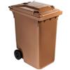 Adatto-M T766634 Contenitore rifiuti da esterno 2 ruote 360 litri MARRONE