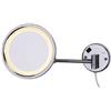 Adatto-M T105119 Specchio ingranditore con lente 3x con luce a led acciaio inox AISI 304 brillante