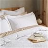 Bianca Fine Linens - Set di 2 federe in cotone a nido d'ape con chiusura a busta, 50 x 75 cm + bordo, colore: Bianco