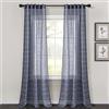 Lush Decor Farmhouse Coppia di tende a pannello con passanti e tasca per asta, 96 x 213 cm, colore: blu navy