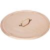 Baldassare Agnelli Pentole Agnelli Rame Liscio Stagnato a Mano Coperchio con Ponticello in Ottone, Rame, 45 cm