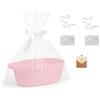Zbozzba Cesto regalo vuoto, cesto intrecciato, cesto portaoggetti, sacchetto regalo, sacchetto regalo, fiocco e biglietto di auguri, per compleanno, matrimonio, Pasqua, Ringraziamento (rosa)
